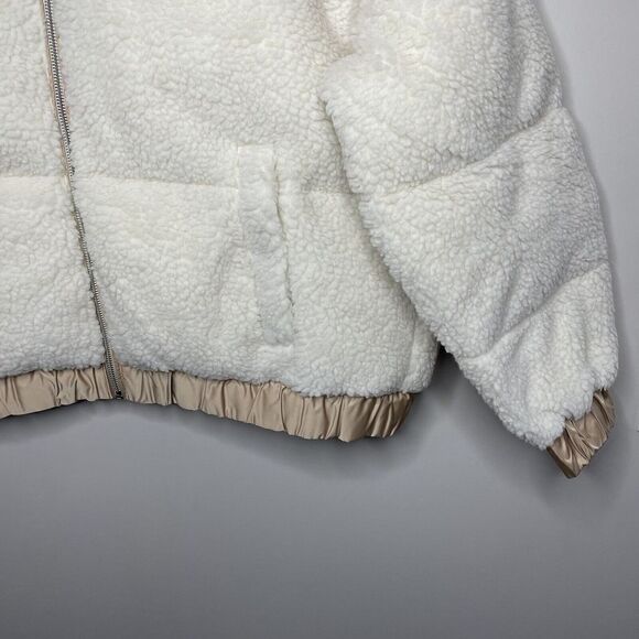 ABERCROMBIE & FITCH Womens Ultra Mini Puffer Jacket NEW Sherpa Cream Sz XL - Picture 4 of 13